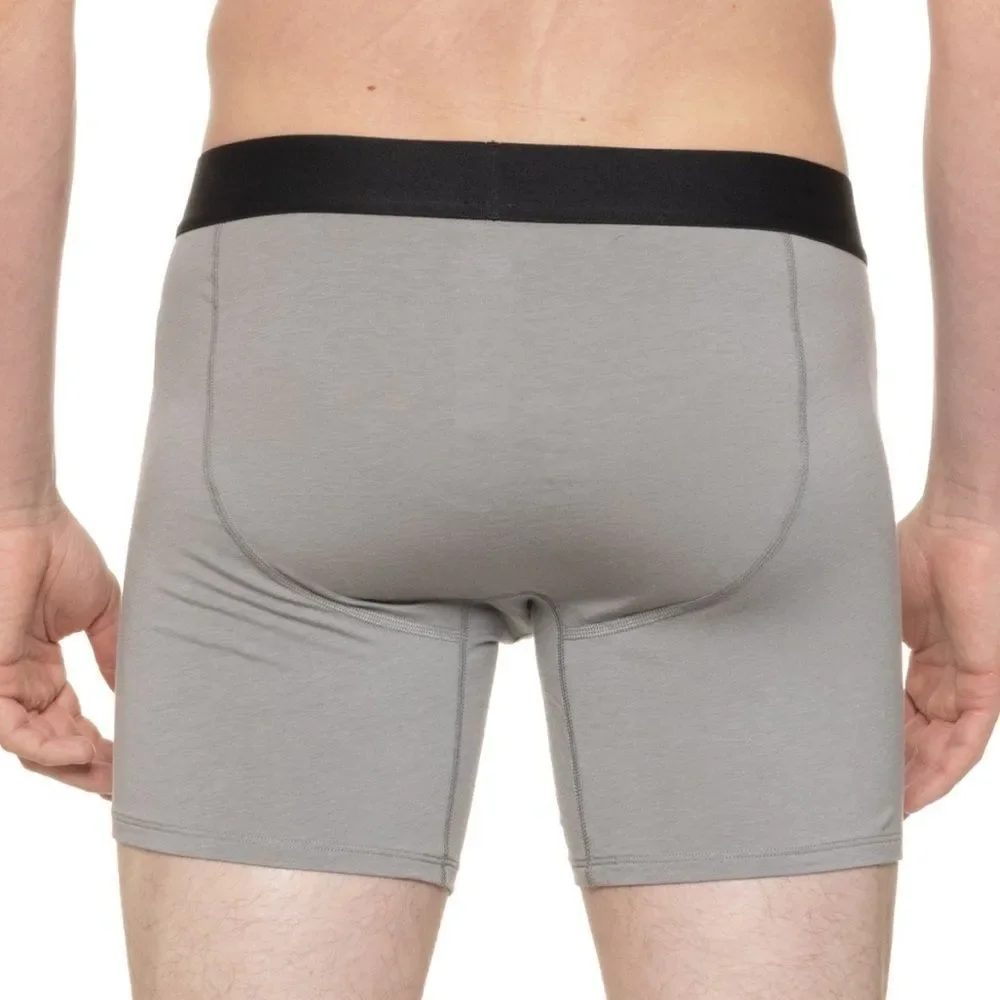 allbirds Gray Black Waistband Anytime Organic Cotton Boxer Brief 6” Inseam